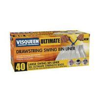 Visqueen Ultimate Swing Bin Liner 50 Litre Drawstring White RS057768