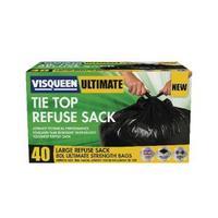 Visqueen Ultimate Tie Top Refuse Sack 80 Litre Black RS057769