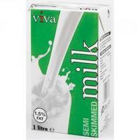 Viva Semi-Skimmed Longlife Milk 1 Litre Pack of 12 A07466