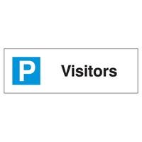 Visitors Parking Sign Aluminium 200mm x 600mm