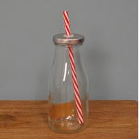 Vintage Retro Glass Bottle with Straw by Fallen Fruits