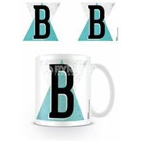 vintage letter b ceramic mug