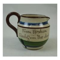 vintage motto ware milk jug hexham