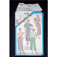 Vintage Simplicity Trouser & Top Pattern 6458, size 10, 32 bust