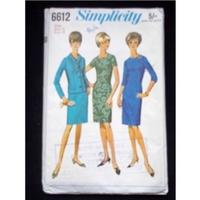 Vintage Simplicity Dress & Jacket Pattern 6612 - size 18, bust 38