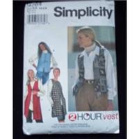 Vintage Ladies\' Waistcoat Pattern - Simplicity 9764 - size AA 30-38 bust