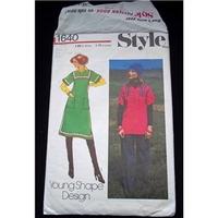 vintage style smock dresstop pattern 1640 size 12 bust 34in