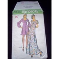 Vintage Simplicity Maxi/Mini Dress Pattern - 9446 - size 12, bust 34in