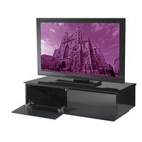 vienna high gloss black low board tv stand