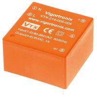 vigortronix vtx 214 005 024 5w miniature smps ac dc converter 24v 