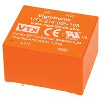 Vigortronix VTX-214-005-124 5W AC-DC Power Supply Single Output 24V