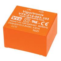 Vigortronix VTX-214-003-124 3W AC-DC Power Supply Single Output 24V
