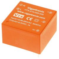 vigortronix vtx 214 005 005 5w miniature smps ac dc converter 5v o