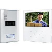 Video door intercom Corded Complete kit Smartwares VD71W SW Detached Aluminium , White