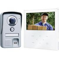 Video door intercom Corded Complete kit Smartwares VD71F SW Detached Aluminium , White