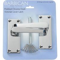 Victorian Straight Lever Latch Pair Polished Chrome