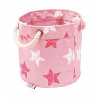 Vintage Star Pink/White Round Storage Box - Small