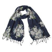 Victoria Flower Print Navy Scarf