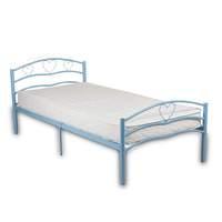 Viscotherapy Princess Blue Metal Bed and Memory Foam Support 250 Mattress with Pillow