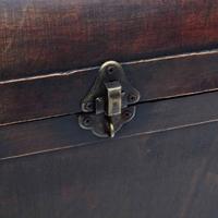 Vintage Large Wooden Treasure Chest Brown