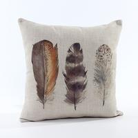 Vintage Retro Country Home Feather Throw Pillow Case Cover Protector Decorative Bed Sofa Car Waist Cushion Decor Gift