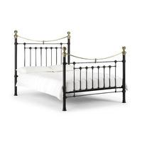 victoria satin black brass king size bed