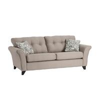 Vicenza Fabric 3 Seater Sofa In Oyster With Dark Feet