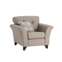 Vicenza Fabric Sofa Chair In Oyster With Dark Feet