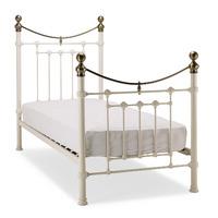 victoria metal bed frame single white