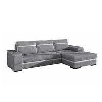 Viano Fabric Corner Sofa Bed In Grey With Dark Feet