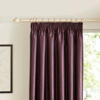 Villula Blueberry Plain Faux Silk Pencil Pleat Lined Curtains (W)167cm (L)228cm
