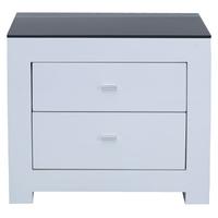 vida living newport white gloss bedside cabinet 2 drawer