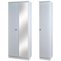 victoria grey matt triple wardrobe with mirror