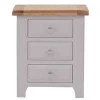 Vida Living Clemence Grey Painted Bedside Cabinet - 3 Drawer