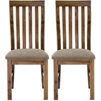 vida living emerson walnut dining chair slatted back pair