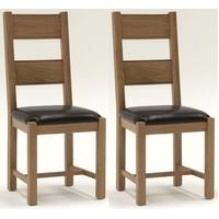 vida living breeze oak dining chair pair