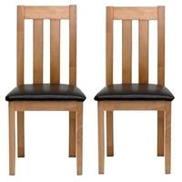 vida living annecy oak dining chair pair
