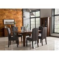 Vida Living Emerson Walnut Dining Set - Extending with 6 Dining Chairs