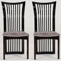 vida living marco grey fabric seat pad dining chair pair