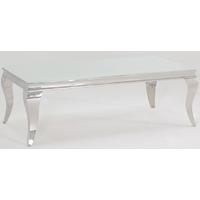 vida living louis white glass top coffee table large