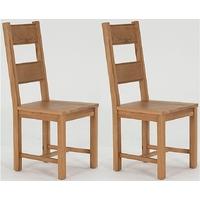 Vida Living Breeze Oak Dining Chair - Solid Seat (Pair)