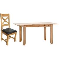 Vida Living Klara Oak Dining Set - Small Extending with 4 Cross Back Dining Chairs