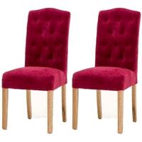 vida living emerson claret dining chair with oak legs pair