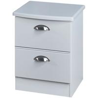 Victoria Grey Matt Bedside Cabinet - 2 Drawer Locker