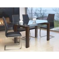 vida living maya walnut glass dining table