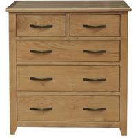 Vida Living Klara Oak Chest of Drawer - 2 Over 3 Drawer Tall