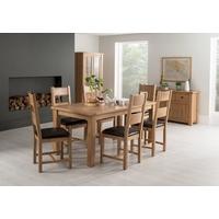 vida living breeze oak dining set large extending with 6 dining chairs