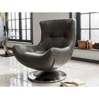 Vida Living Faberge Leather Chair - Grey