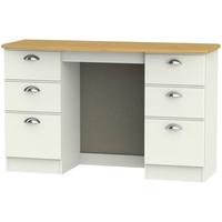 victoria cream ash and modern oak dressing table knee hole double pede ...