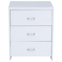 Vida Living Sierra White Gloss Bedside Cabinet - 3 Drawer